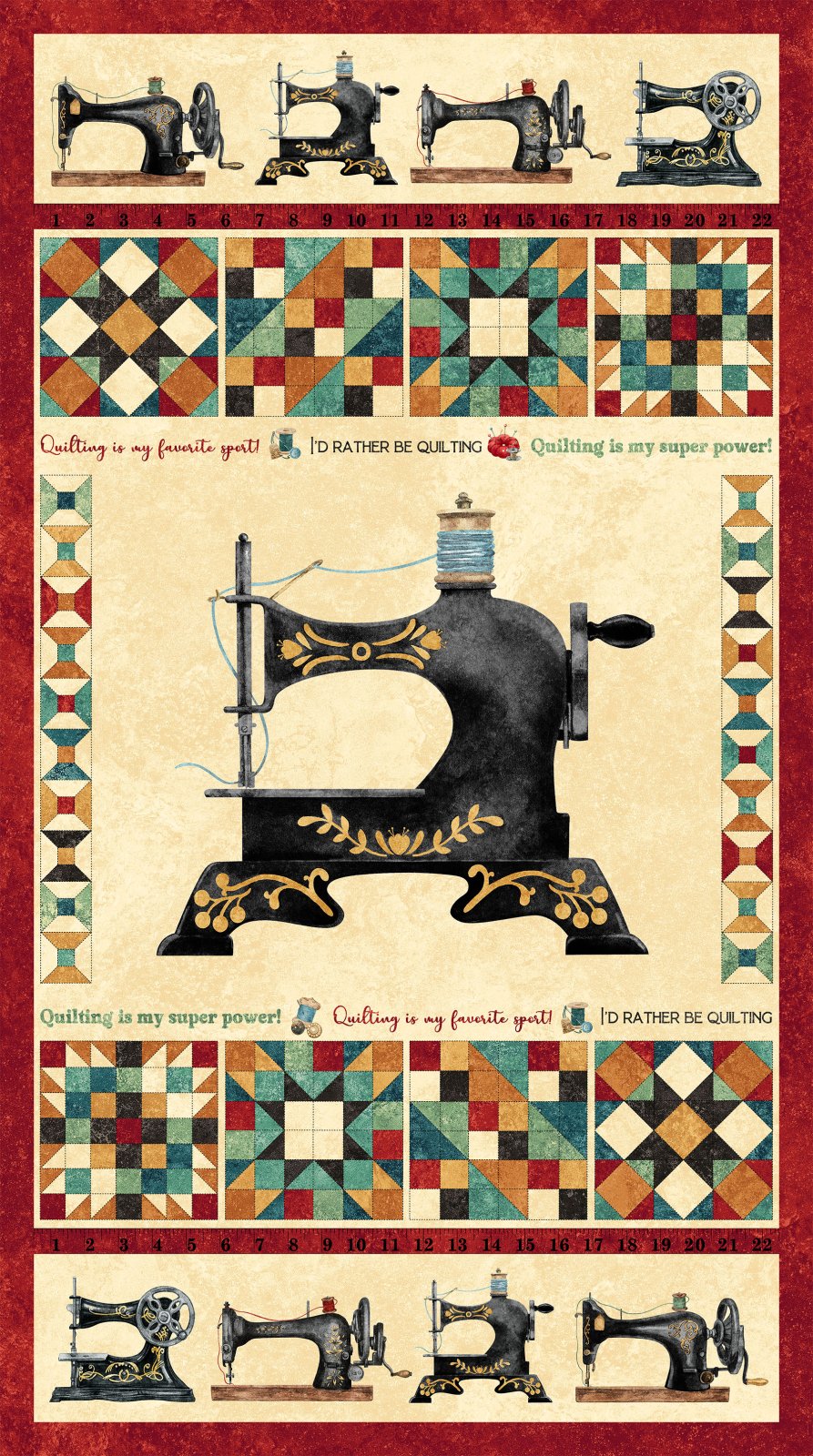 Stonehenge Stitchin' DP28340-12 Beige Multi Panel