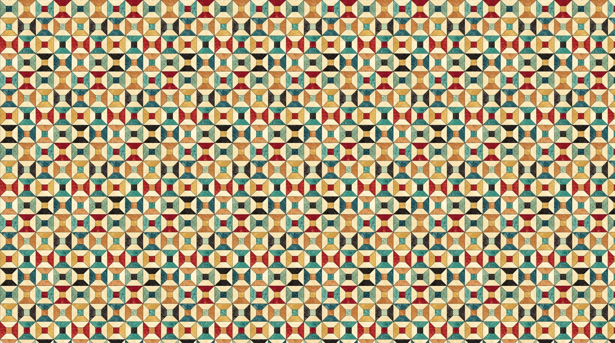 Stonehenge Stitchin' DP28351-12 Beige Multi Bobbin Quilt