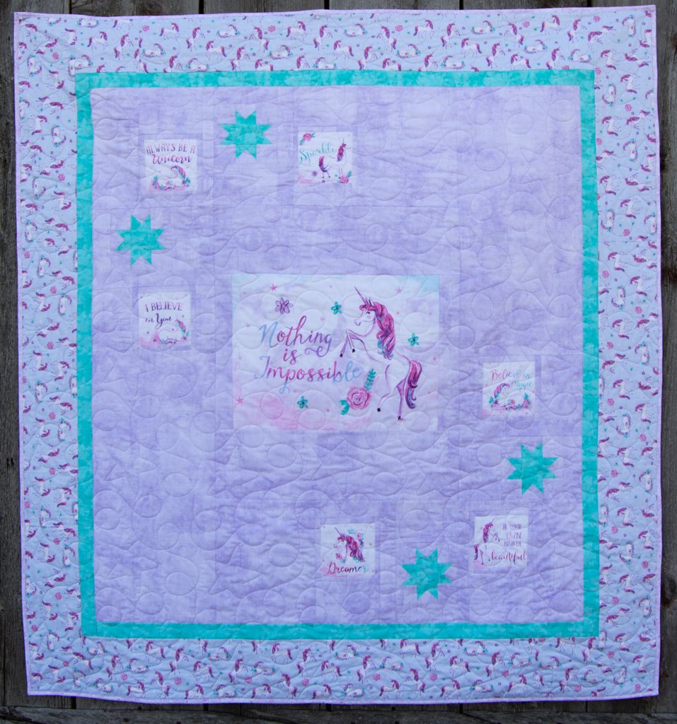 Surrounded by Love Unicorn Kit Size: 61" x 65"