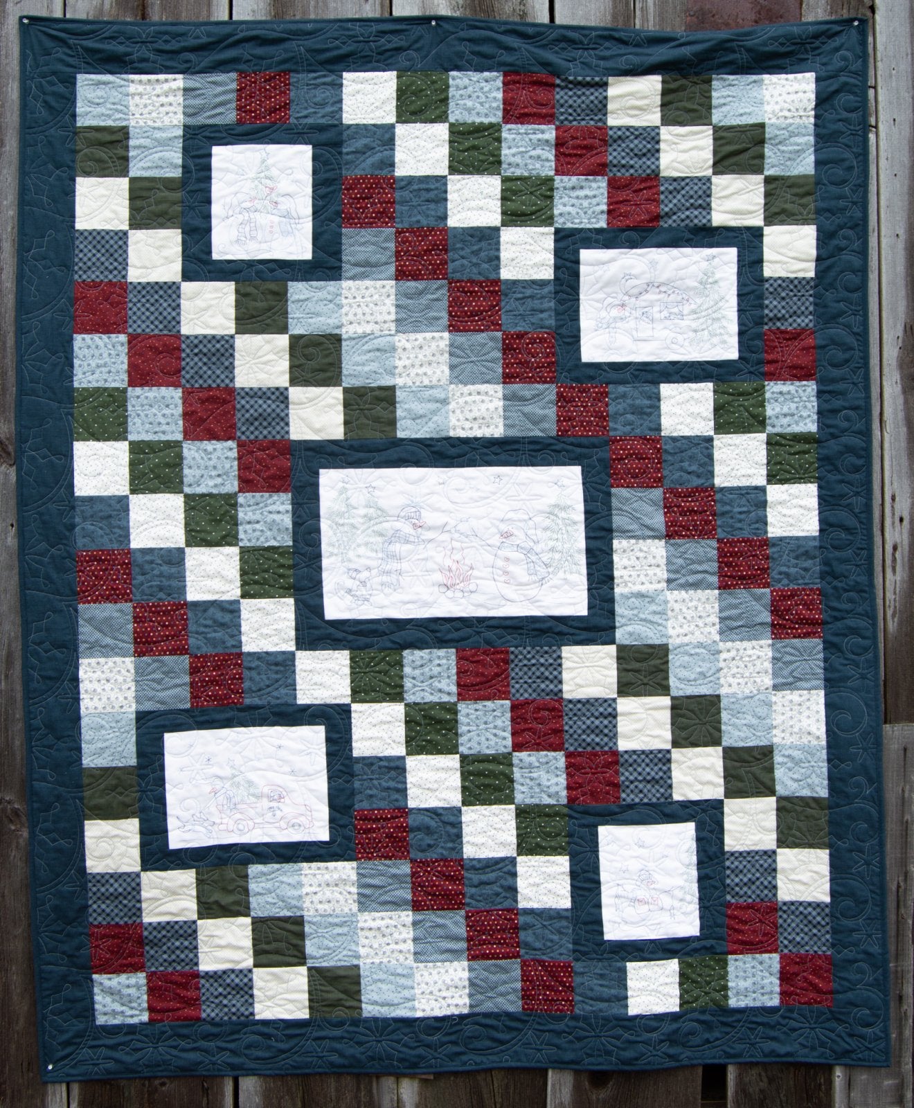 Snowfolks Kit Finished Size: 64' x 79"