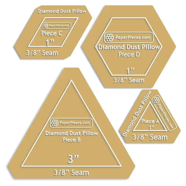 Diamond Dust Pillow Acrylic Templates with 3/8"