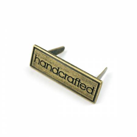 Bag Label Handcrafted Rectangle Antique Brass