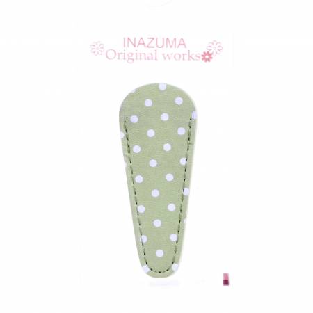 2.5" Long - Leather Polka Dot Embroidery Scissors Case light Green