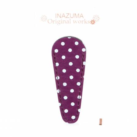 2.5" Long - Leather Polka Dot Embroidery Scissors Case Purple