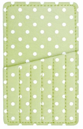 Leather Polka Dot Embroidery Needle Case Light Green