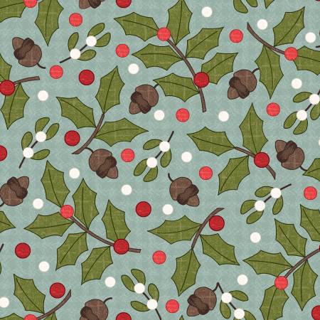 Snowtop Mountain Flannel F11163-Q Aqua Greenery Flannel