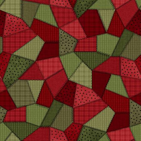 Patchwork Woolies F11310-RG Red/Green Patchwork Quilt Flannel