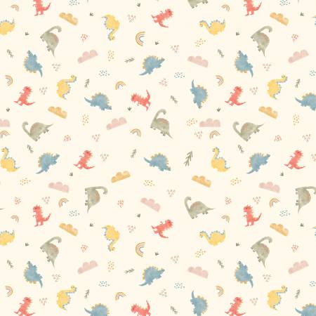 Flannel Dinos Cream F16026R-CREAM