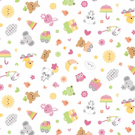 Flannel Bundle of Joy Toss White  F16780R-WHITE