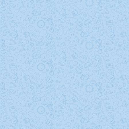 Flannel Special Delivery Tonal Blue  F16784R-BLUE