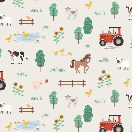 Flannel On the Farm Farm Off White  F16795R-OFFWHITE