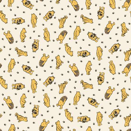 Designer Flannel  F17503-CREAM Winnie the Pooh Toss Cream