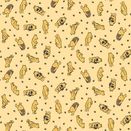 Designer Flannel  F17503-SUNSHINE Winnie the Pooh Toss Sunshine