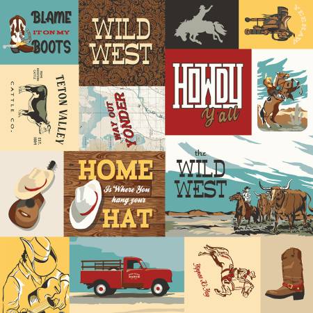 Designer Flannel  F17507-MULTI Cowboys Cowboy Multi