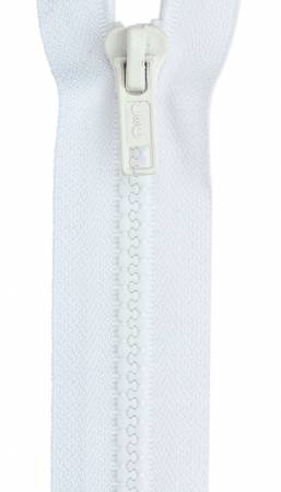 Sport Polyester 1-Way Separating Zipper 26in White