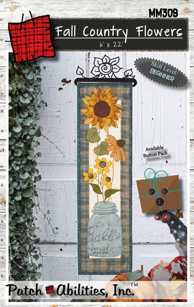 Fall Country Flowers with buttons