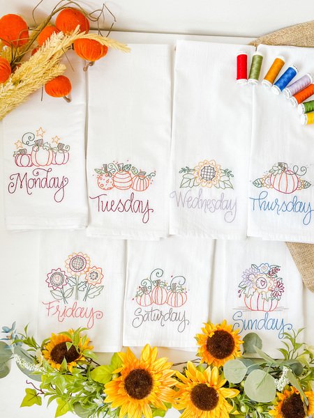 Fall Days Printed Hand Embroidery Patterns