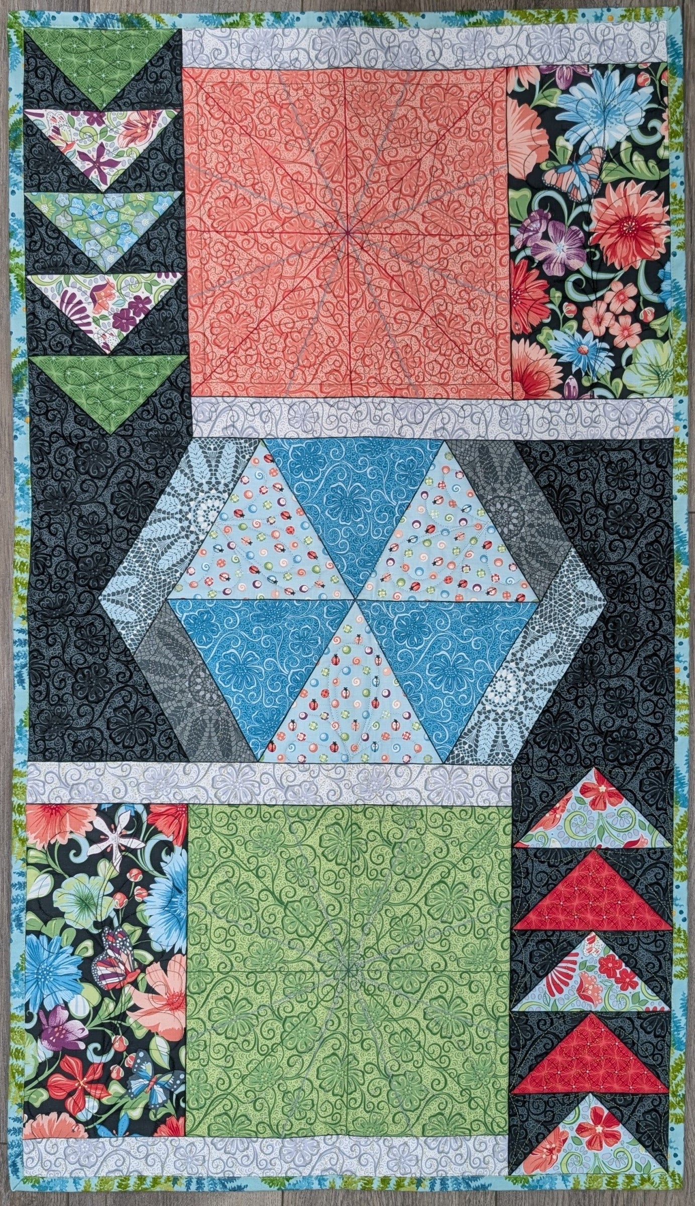 Floral Wall Hanging Finished Item Size: 22" x 39"