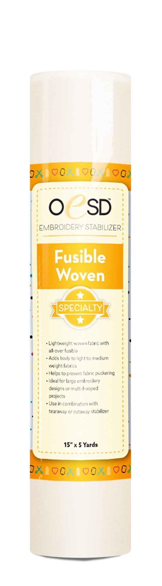 Fusible Woven - White - 15" x 5 yds