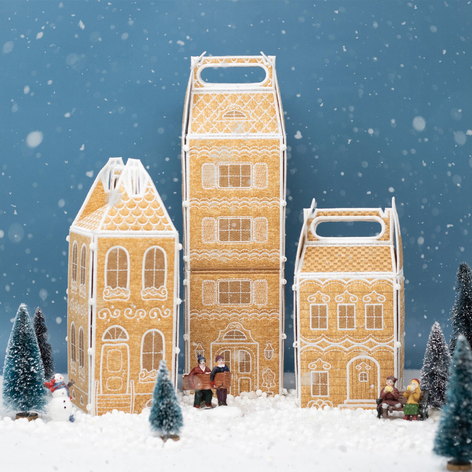 Gingerbread House Gift Boxes Machine Embroidery - ON USB STICK