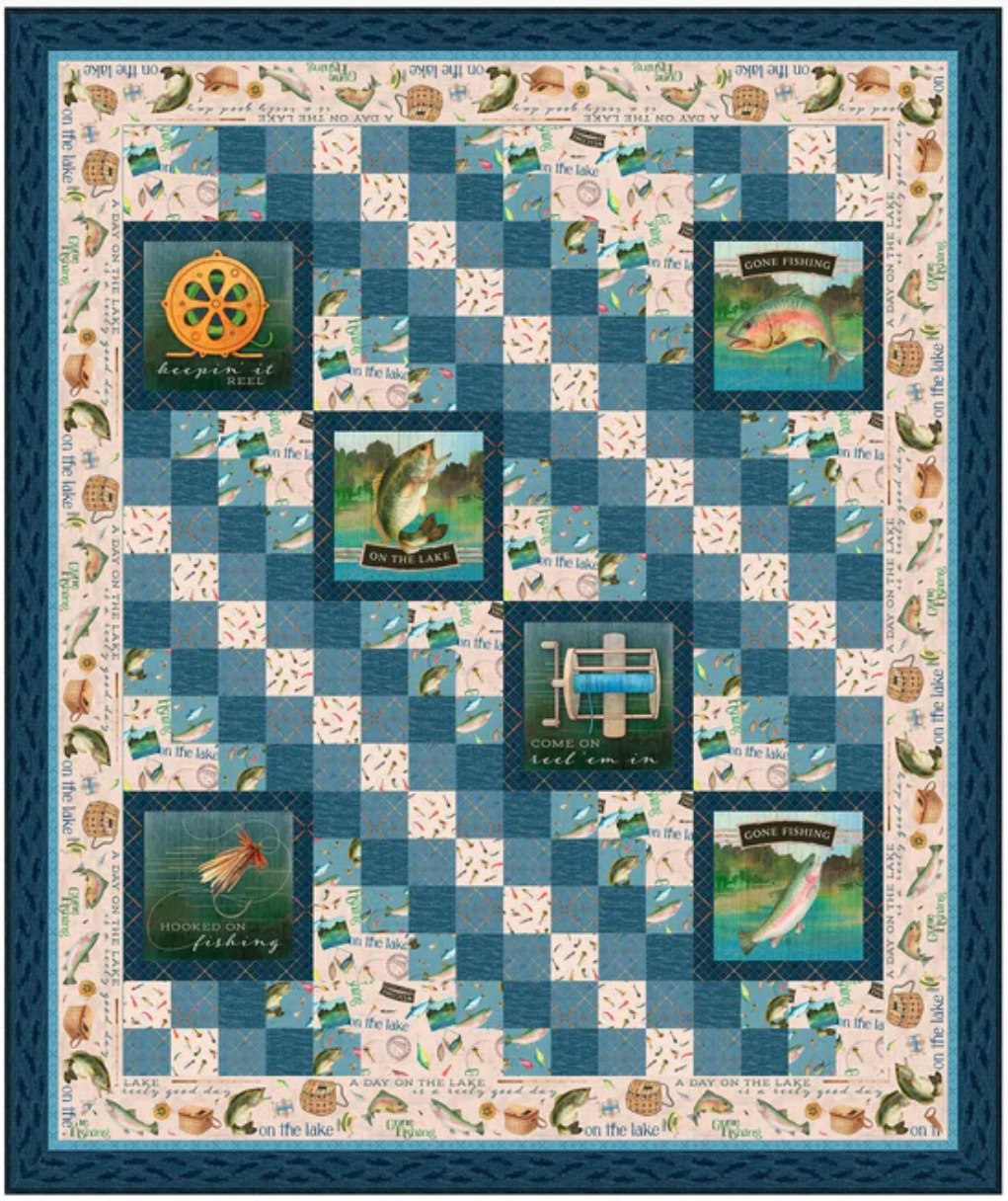 Gone Fishing Finished Item Size: 70" x 83"