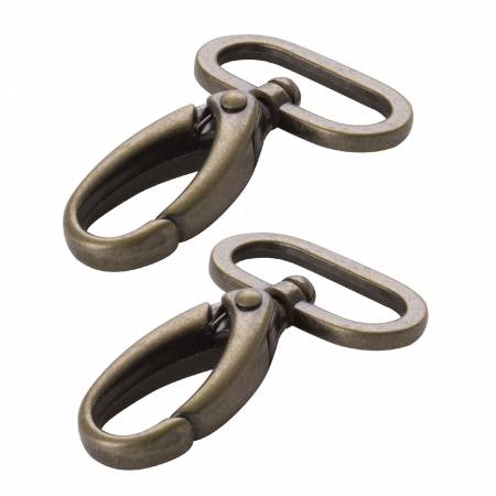 (2) Swivel Hooks 1 1/2"Antique Brass By Annie