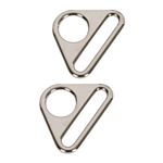 (2) Triangle Rings 1"Silver By Annie