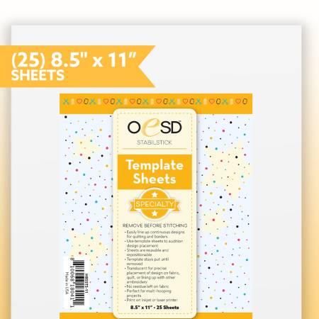 StabilStick Template Sheets  - 8.5" x 11" (25 Sheets)