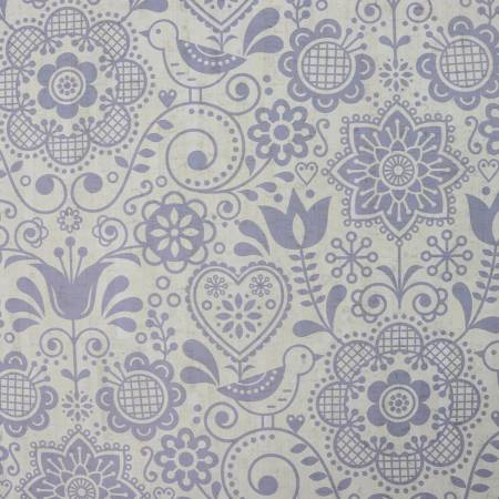 Floral Folk Art Pro Cork 1/2 Yard x 25"