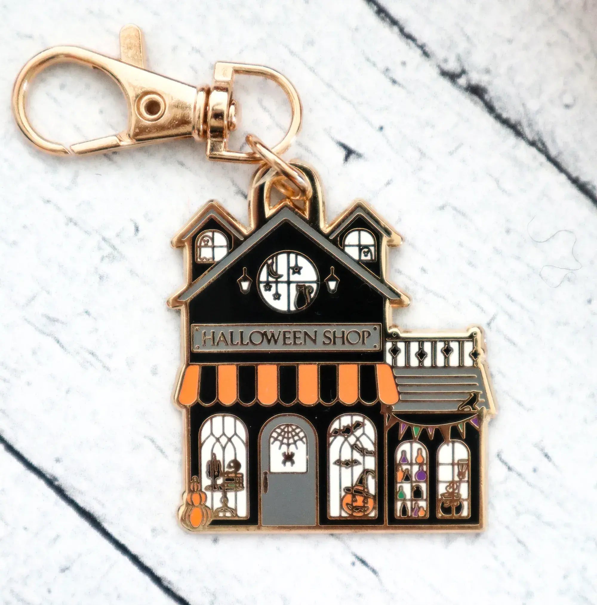 Haunted House Enamel Charm