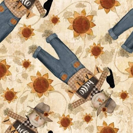 Homestead Harvest 24585-BGE Beige Scarecrow Greetings