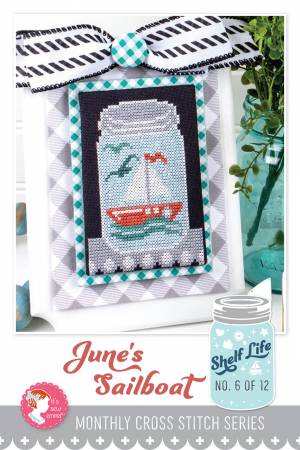 June's Sailboat Shelf Life Cross Stitch Pattern