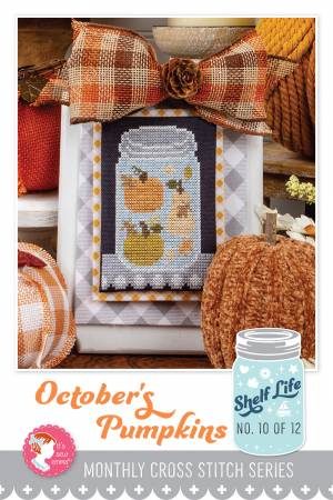 October's Pumpkins Shelf Life Cross Stitch Pattern