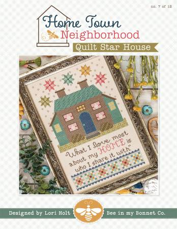Home Town Neighborhood - Quilt Star House Cross Stitch Pattern