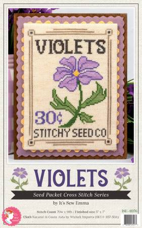 Seed Packet - Violets Cross Stitch Pattern