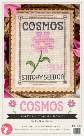 Seed Packet - Cosmos Cross Stitch Pattern