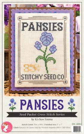 Pansies Seed Packet Cross Stitch Pattern