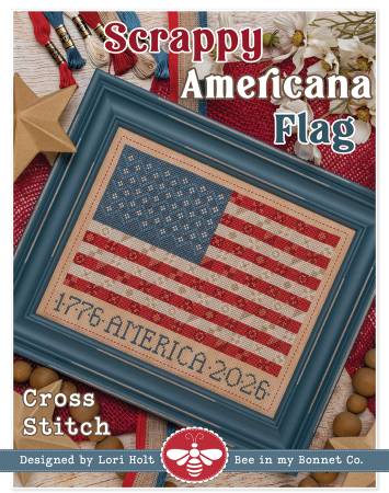 Scrappy Americana Flag Cross Stitch Pattern