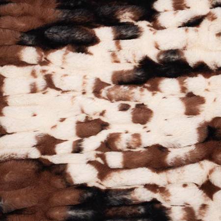 60" Wide Ivory/Brown Luxe Cuddle Milan Pony