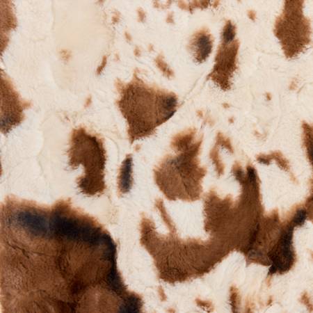 60" Wide Luxe Cuddle Hide Pony Ivory/Brown