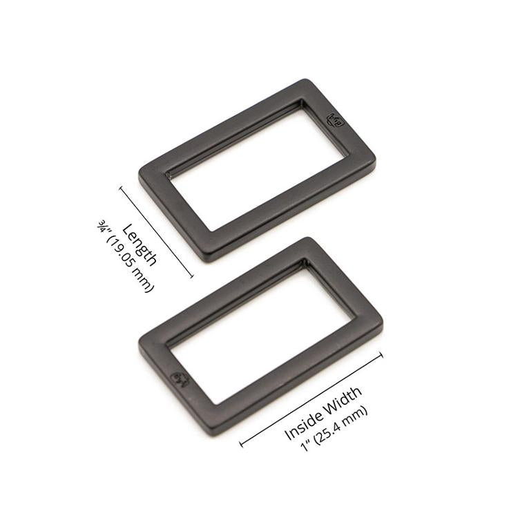 1" Flat Rectangle Black By Annie Set of 2