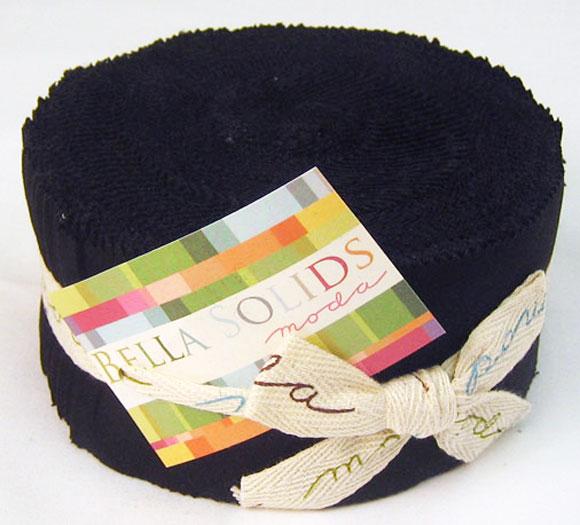 Bella Solids Jelly RollÂ® Black 9900JR 99 Moda Precuts#1