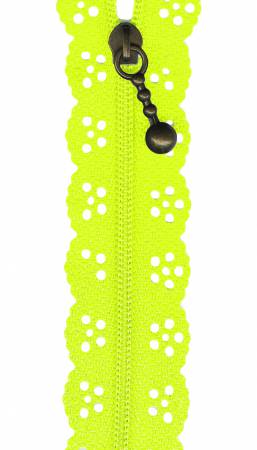 10" Lime Lace Zipper