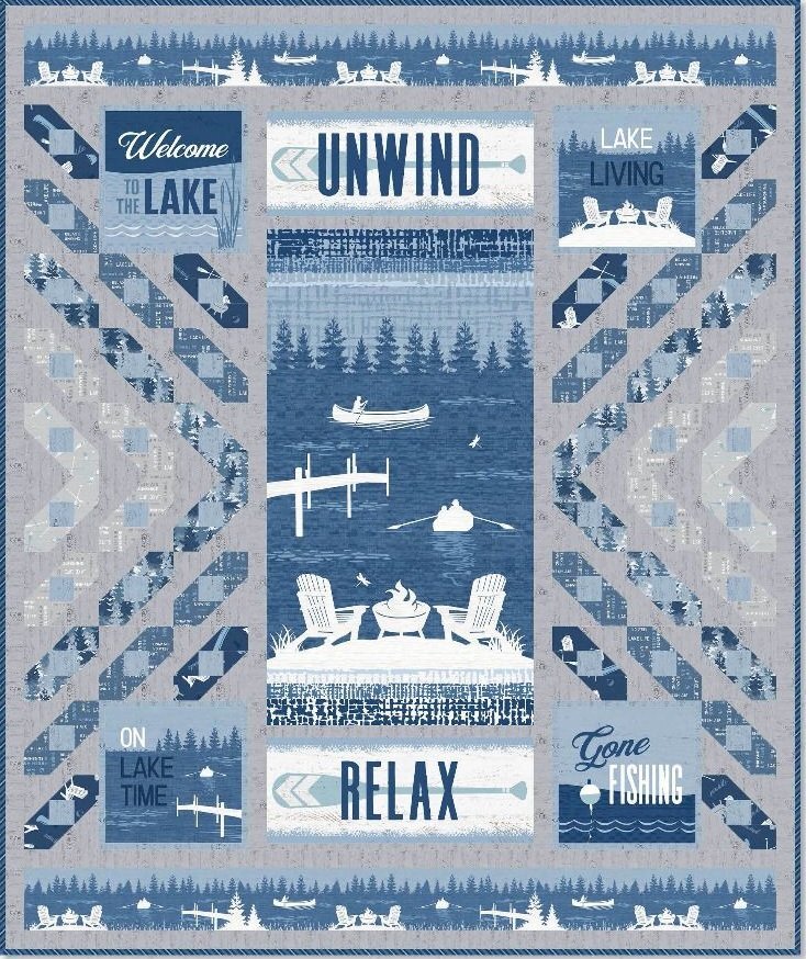 Lake Life Finished Item Size: 63" x 74"