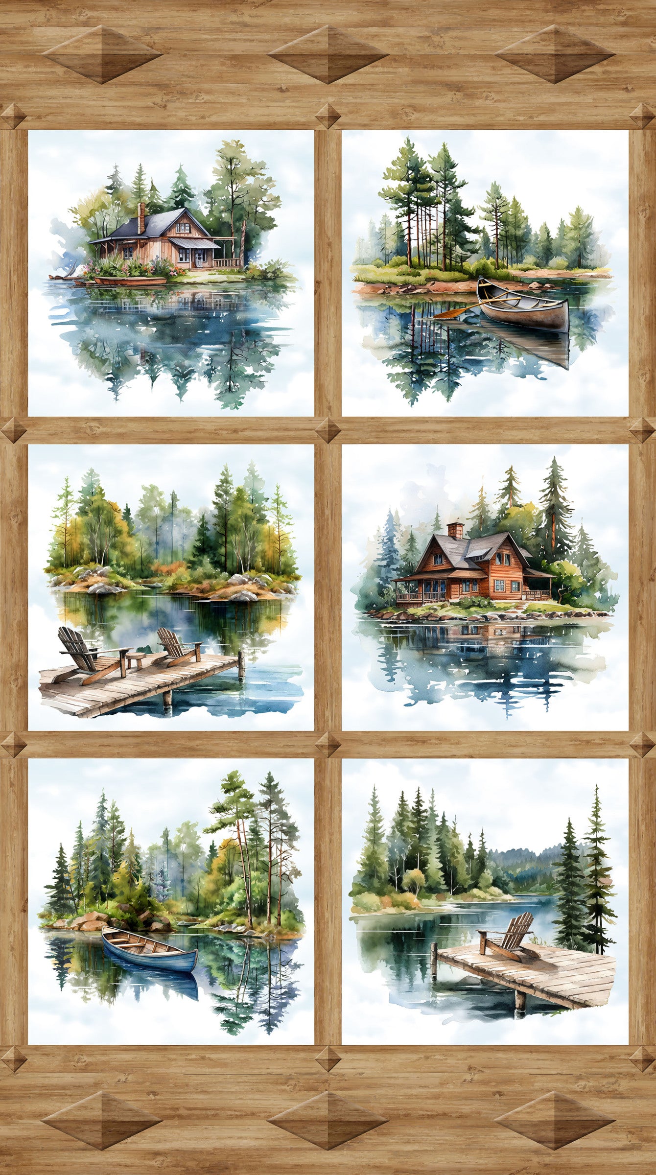 Lakeside Retreat DP28480-36 Lakeside Panel Brown Multi