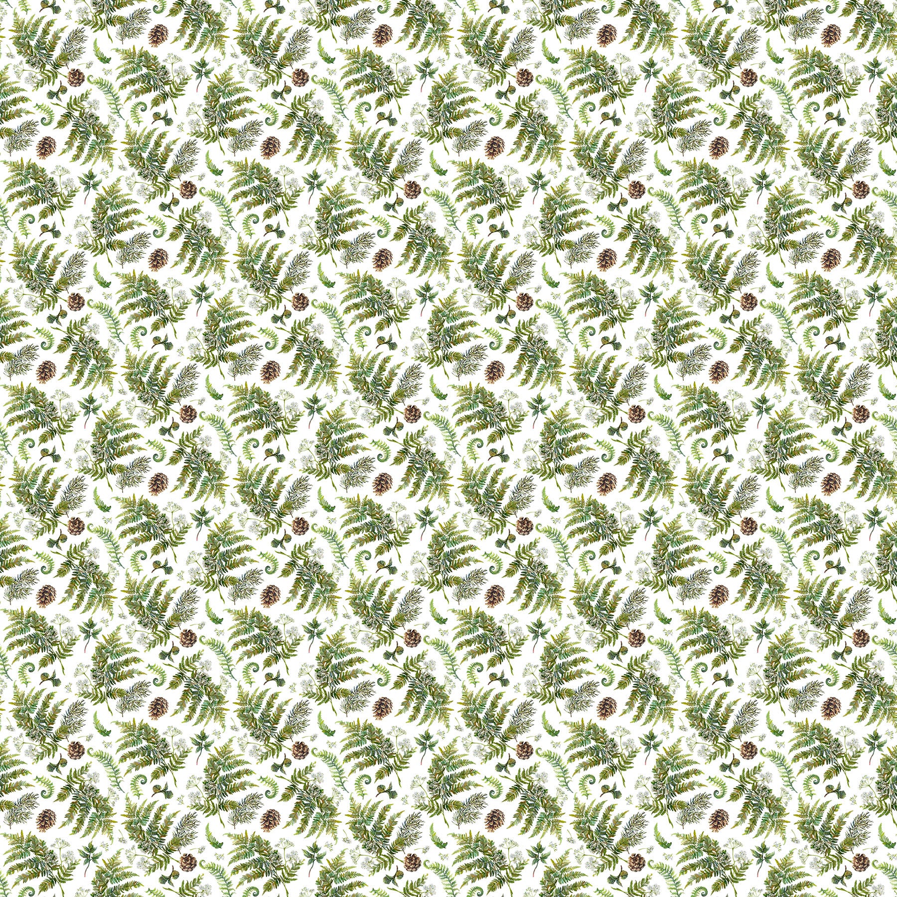 Lakeside Retreat DP28484-10 Ferns White Multi