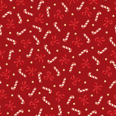 Merry Mix Metallic 11111M-R Red Candy Canes and Bows