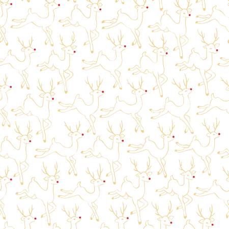 Merry Mix Metallic 11112M-W White/Gold Deer