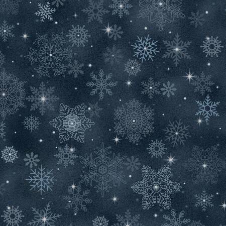 Navy Minky Medley Snowflake M650948D-NAVY