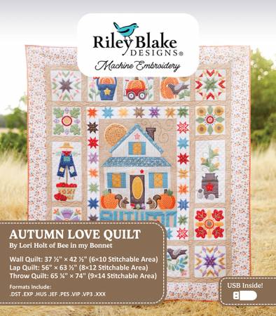 Autumn Love Quilt Projects - Machine Embroidery USB